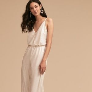 Aidan Mattox: La Lune Sequin Jumpsuit (White / 10)
